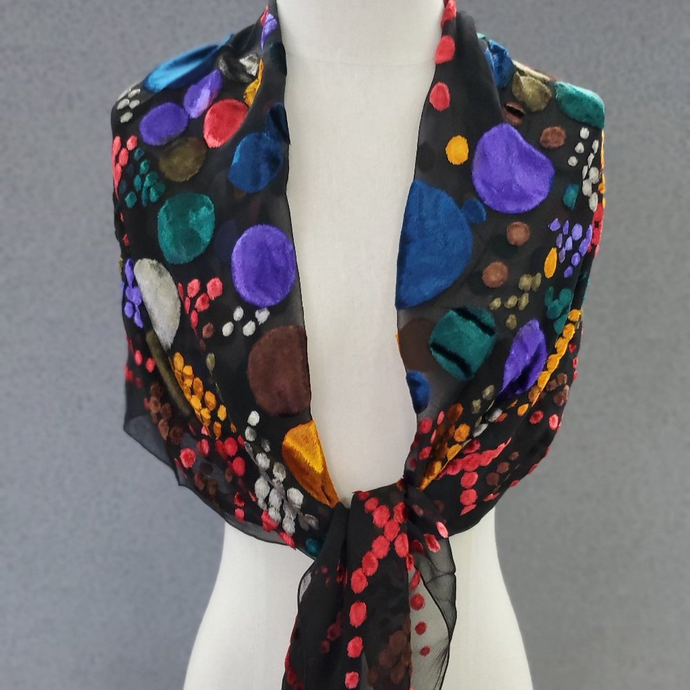 Women's Colorful Multicolor Polka Dot Design Scarf